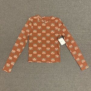 Paul Frank Graphic Long Sleeve Thermal Shirt in Brown